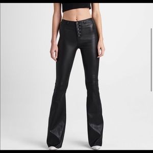 NWT 100% leather Hudson Jodi flare jeans
